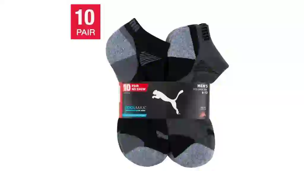 PUMA Men's No Show Sock, 10-pair
