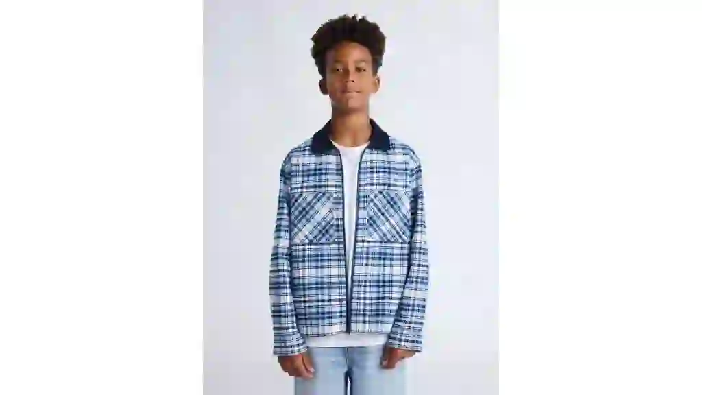 Weekend Academy Boys Flannel Full Zip Shacket, Sizes 4-18