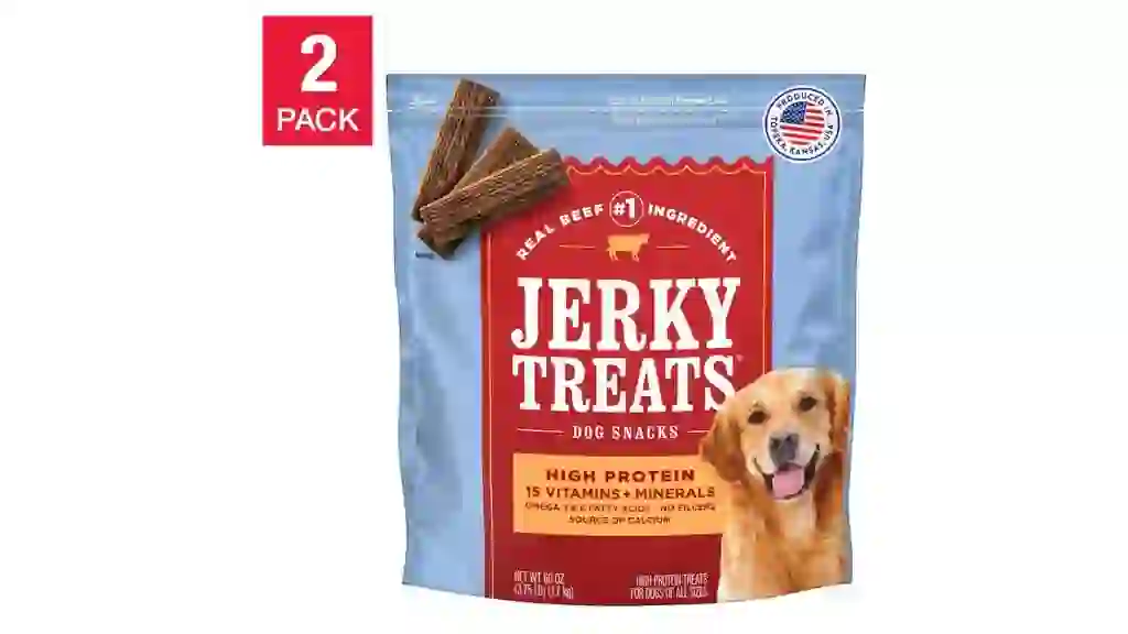 Jerky Treats American Beef Dog Snacks 60 oz, 2-count