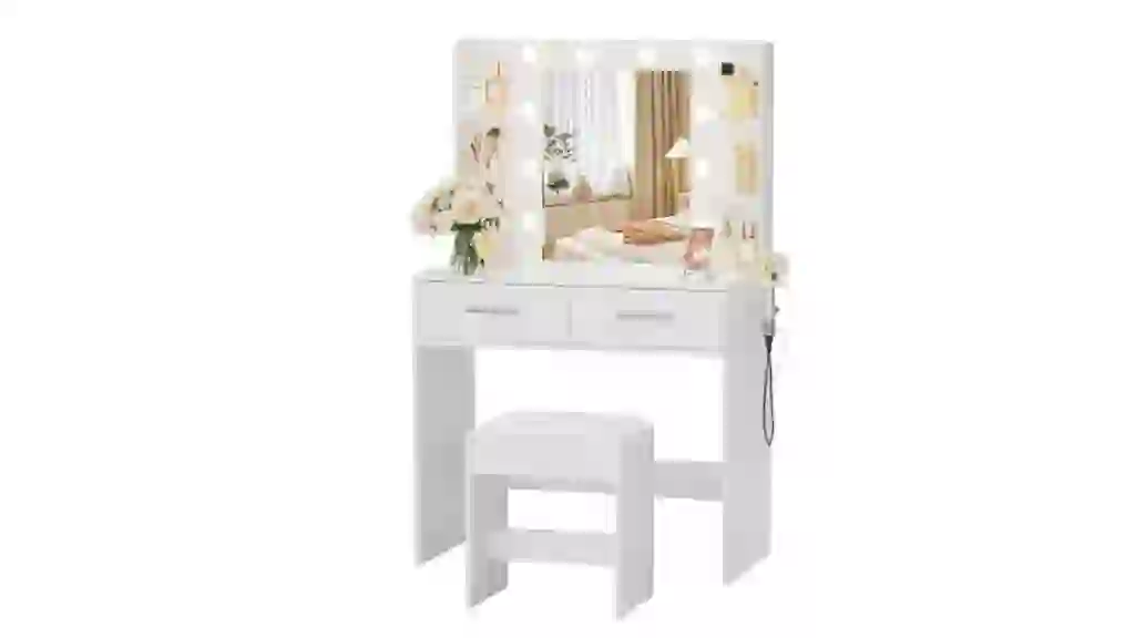 Furmax Makeup Vanity Table and Chair Set Walmart