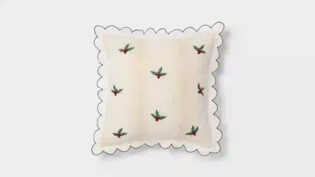 Threshold Holiday Embroidered Boucle Decorative Throw Pillow Target