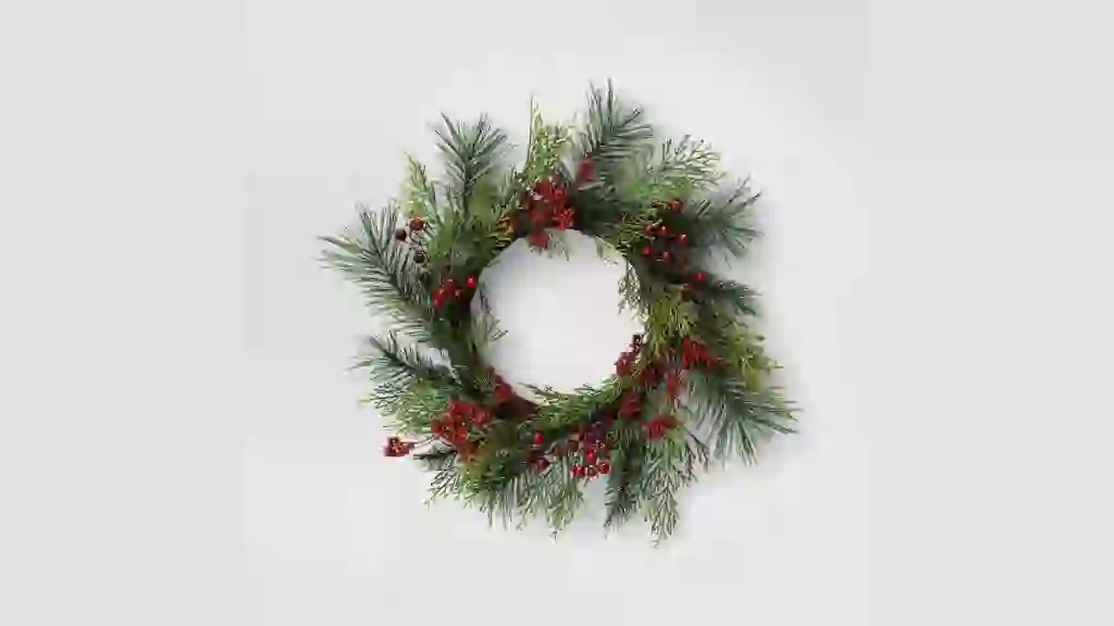 Wondershop 22-Inch Mixed Pine With Red Berries Artificial Christmas Wreath Target