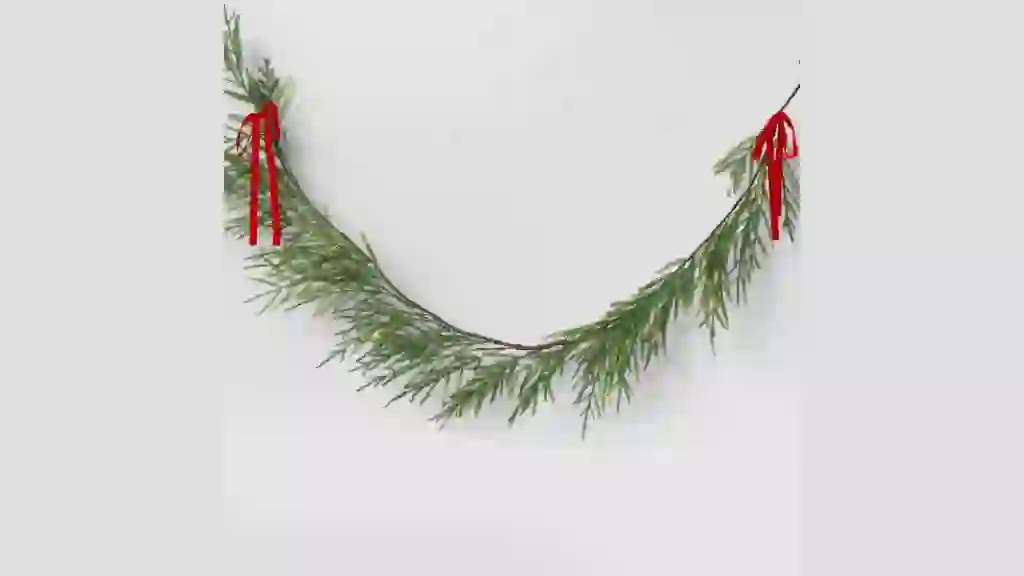 Wondershop 6-Foot Unlit Norfolk Pine Draping Garland With Red Bows Target