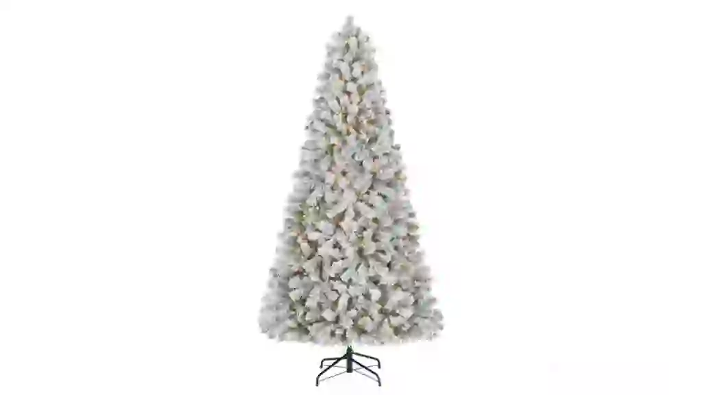 Flocked Pre-Lit Artificial Trees