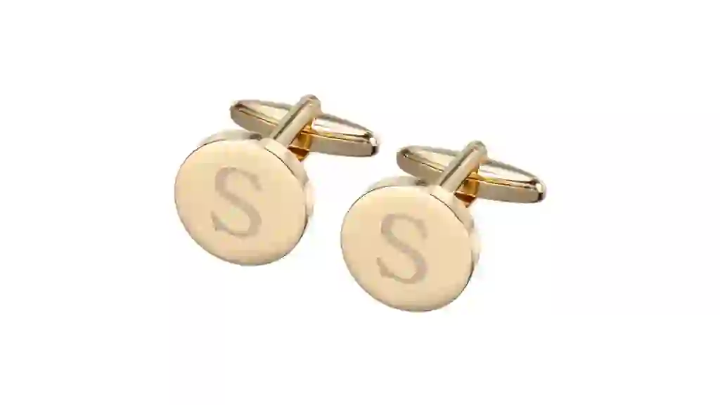 Unique Bargains Copper Engraved Initial Men's Cufflinks