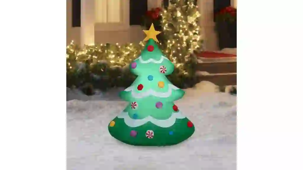 4 ft Tree Christmas Airblown Yard Inflatable, Multicolor, by Holiday Time