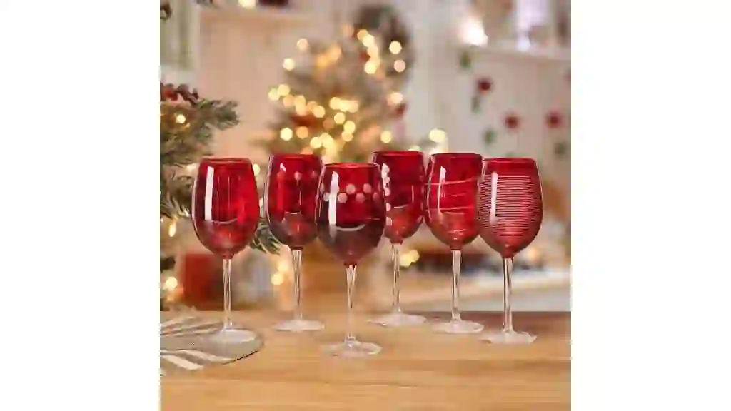 Mikasa Cheers Ruby Wine Glasses, Set of 6