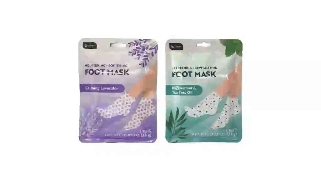 B Pure Peppermint & Tea Tree Oil Foot Mask, 2-pc Pack.