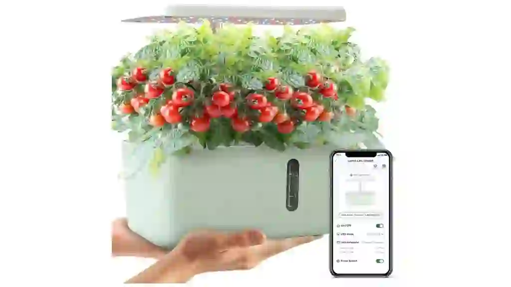 LetPot MINI 5-Pod Hydroponics System - APP&WiFi Controlled Smart Indoor Garden with Grow Lights, Height Adjustable, Gardening Gift for Beginners, Green