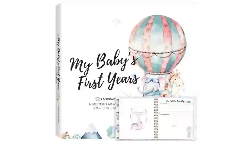 KeaBabies Craft Baby Memory Book, First 5 Years Baby Books, 90 Pages Keepsake Milestone Journal for Baby Girls, Boys