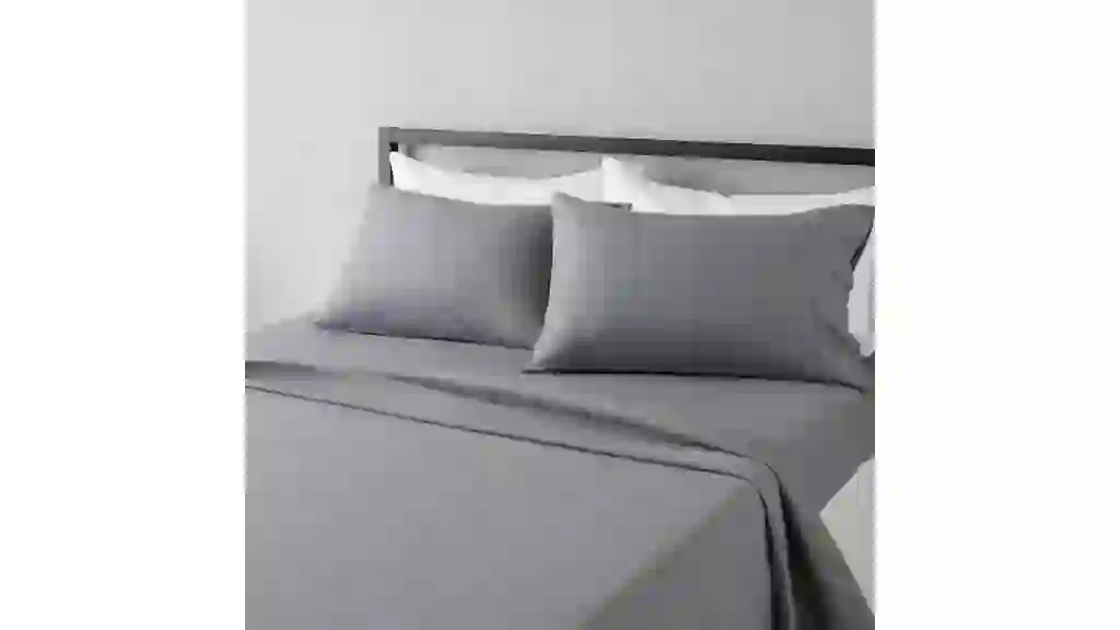 Amazon Basics Lightweight Super Soft, Wrinkle-Free Luxury Microfiber 4 Piece Bed Sheet Set with 14-Inch Deep Pockets, Full, Dark Gray, Solid