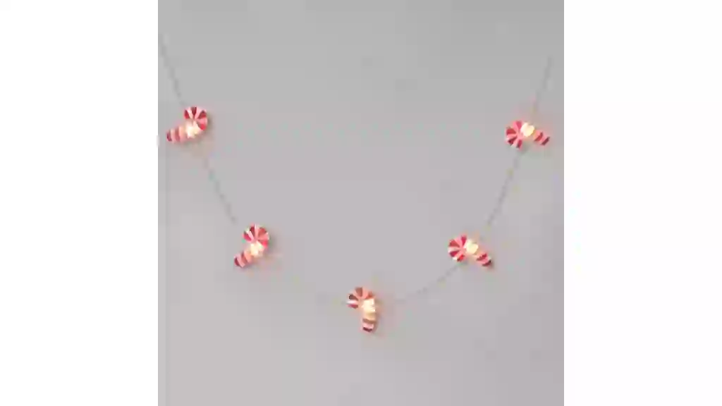 20ct LED Battery Operated Christmas Candy Cane Dew Drop Lights Warm White with Silver Wire - Wondershop™