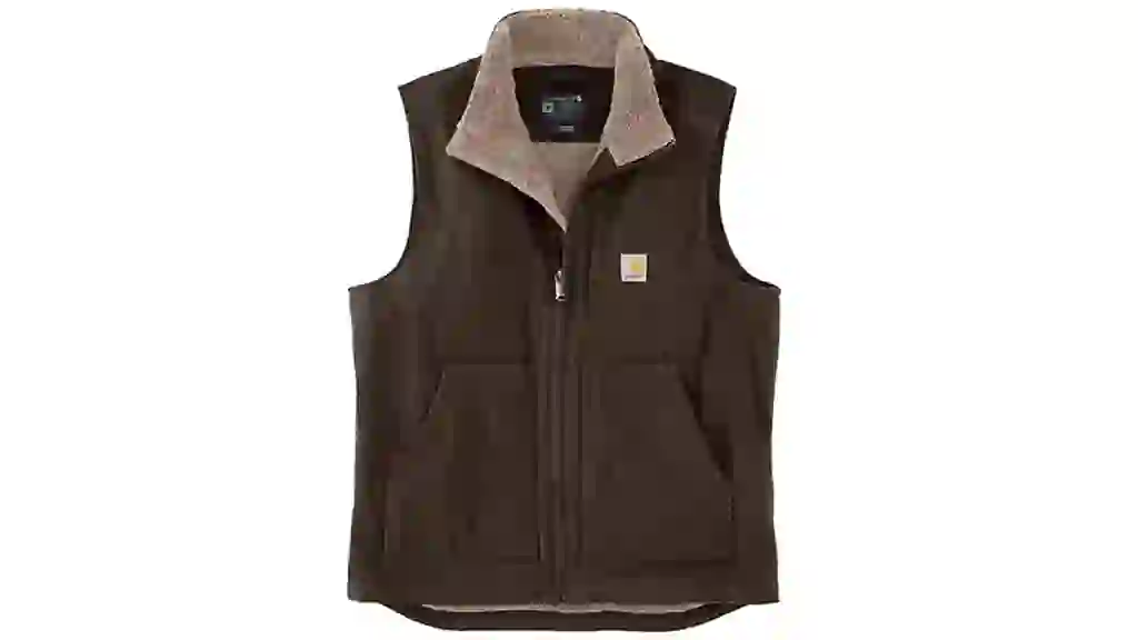 Carhartt Men's Duck Sherpa-Lined Mock Neck Vest
