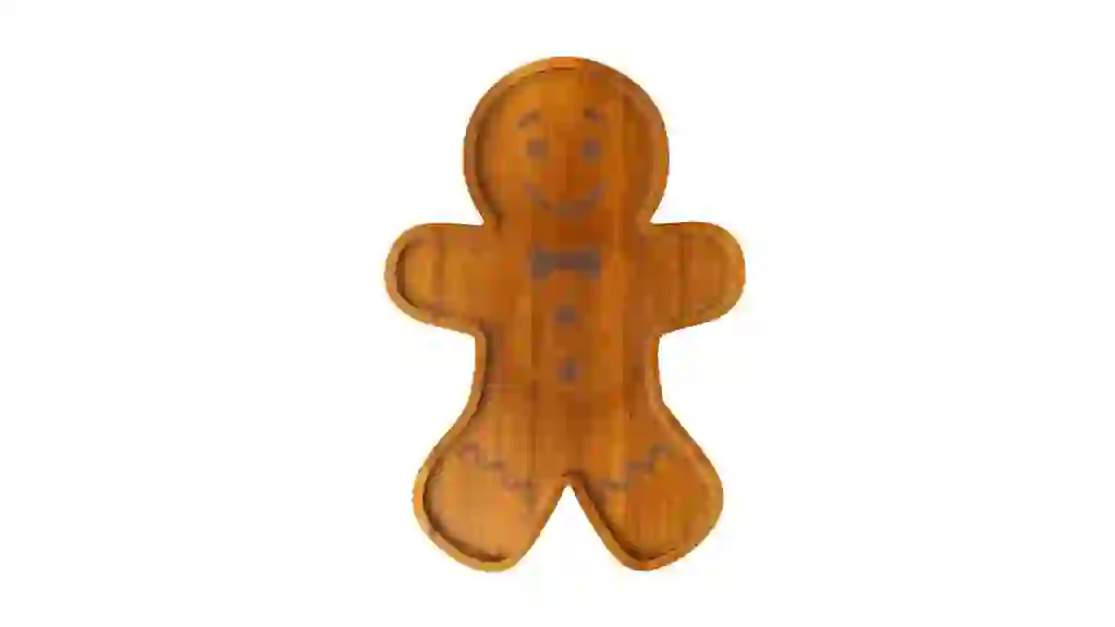 Holiday Time Acacia Wood Gingerbread Man Board, 14 x 9.84 x 0.78 in, Kitchen Serving Board