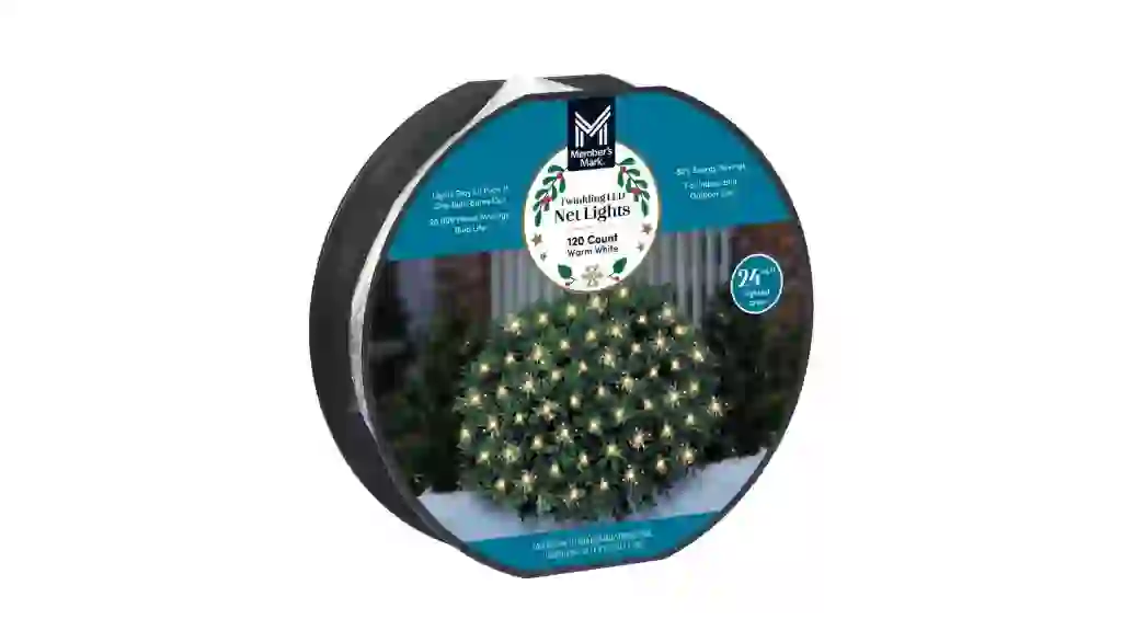 Member's Mark 120ct Twinkling LED Net Light, 6' x 4' Lighted Area