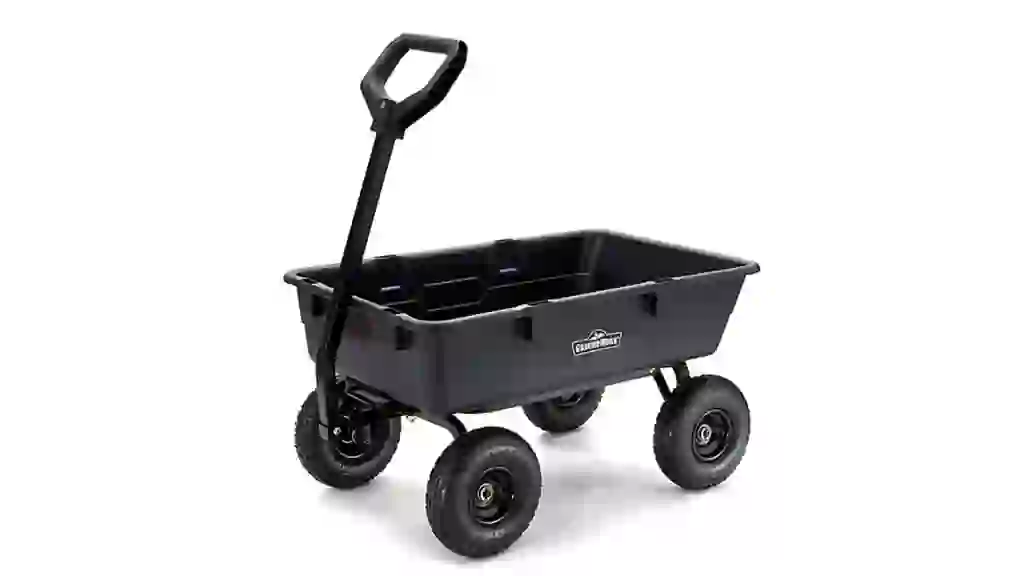GroundWork 5 cu. ft. 800 lb. Capacity Towable Poly Dump Cart