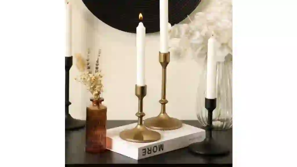 Better Homes & Gardens Gold Cast Iron Taper Candle Holder