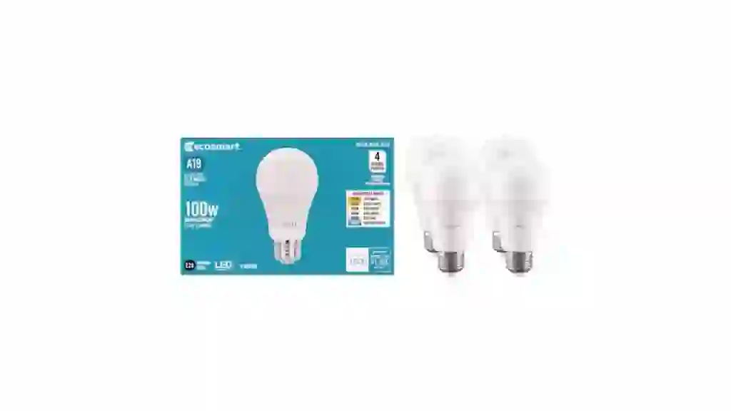 EcoSmart 100-Watt Equivalent A19 Dimmable LED Light Bulb with Selectable Color Temperature (4-Pack)