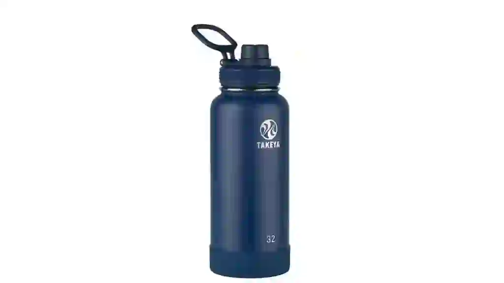 Takeya Actives 32 oz. Midnight Insulated Stainless Steel Water Bottle with Spout Lid
