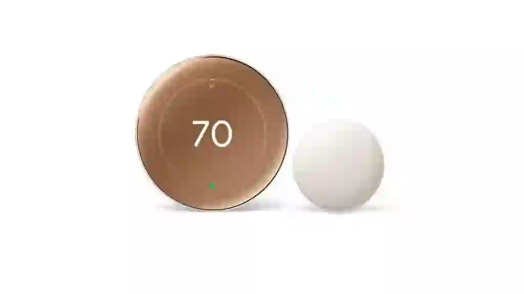 Google Nest Learning Thermostat (4th Gen) with Nest Temperature Sensor (2nd Gen) - Polished Gold