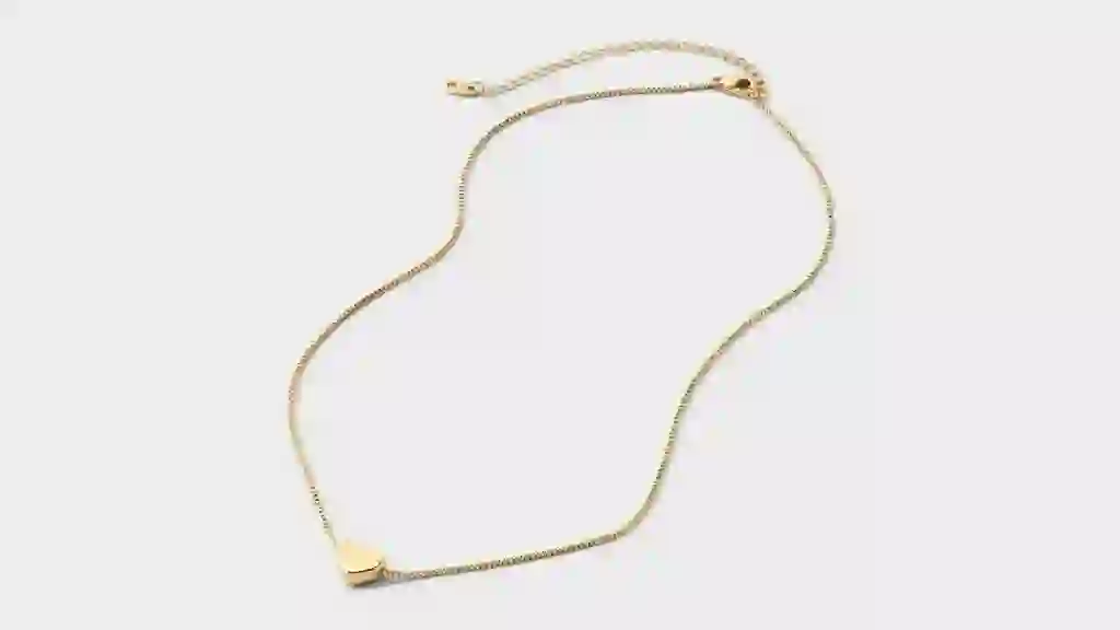 A New Day 14K Gold Dipped Puffy Heart Pendant Necklace Target