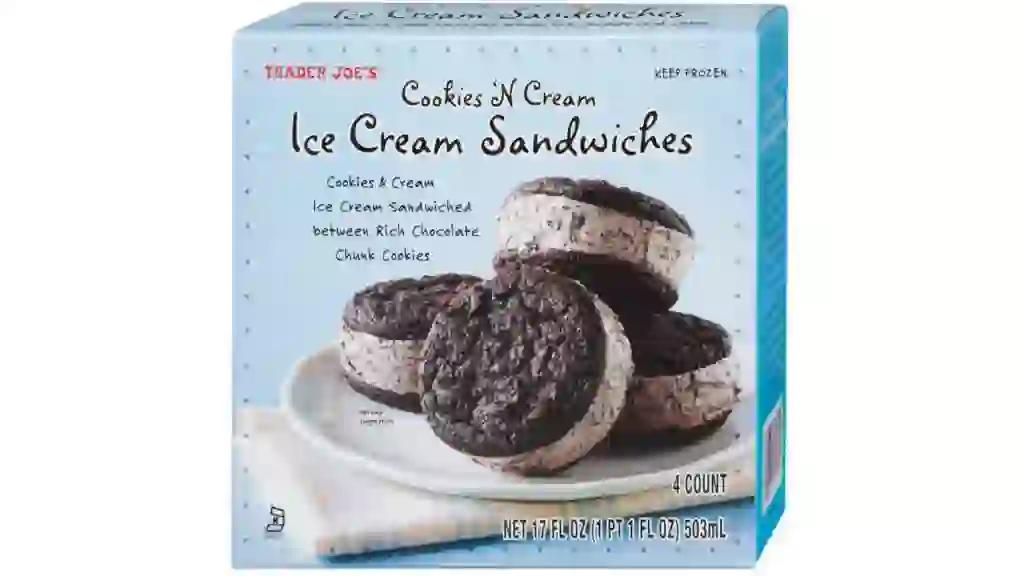 Cookies 'N Cream Ice Cream Sandwiches Trader Joes