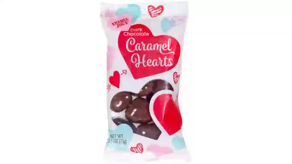 Dark Chocolate Caramel Hearts Trader Joes