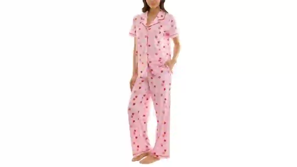 Jaclyn Women's Valentine's Day 3-piece Notch Collar PJ Set Costco
