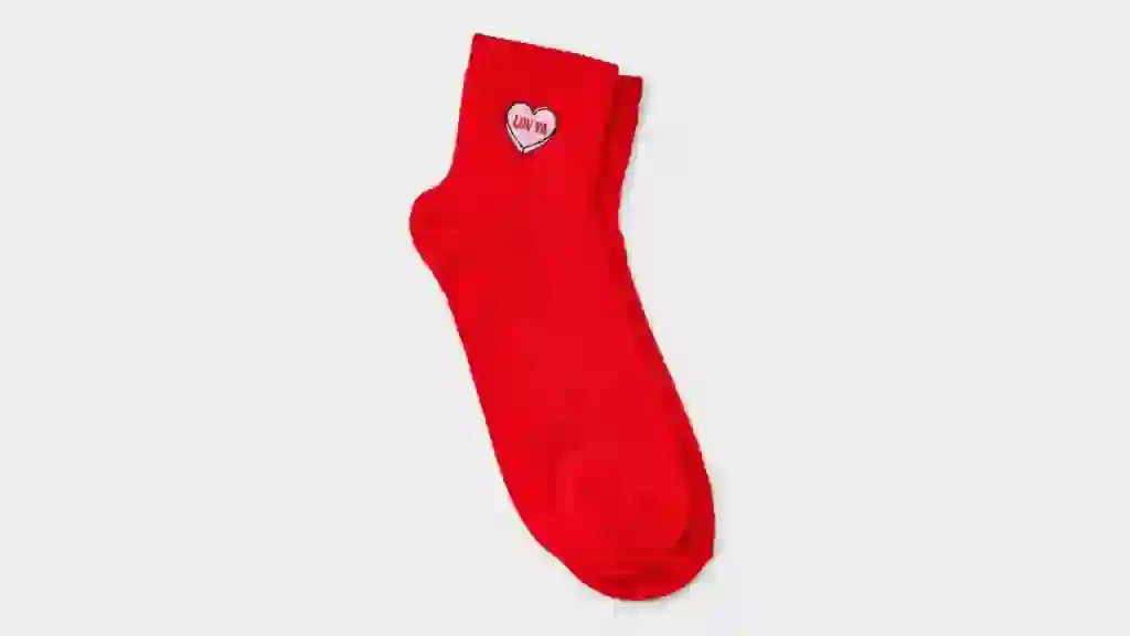 Women's Embroidered Valentine's Day Ankle Socks Target