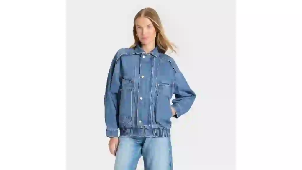Women's Relaxed Bomber Denim Jacket