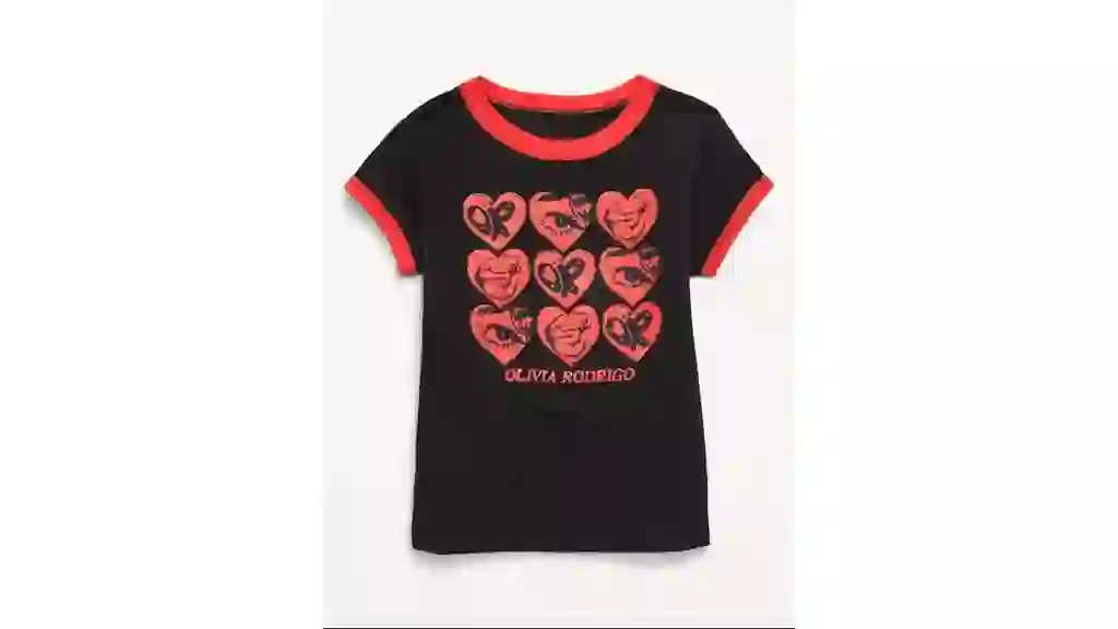 Olivia Rodrigo™ Fitted Ribbed Ringer Graphic T-Shirt for Girls