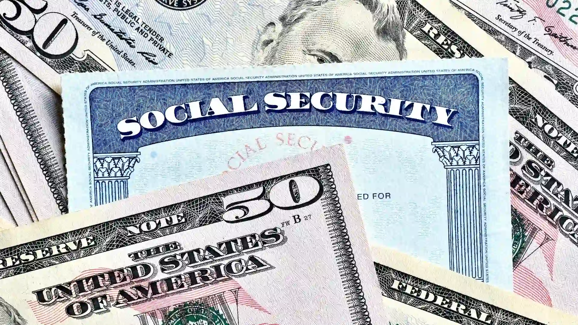 Social Security card and money.