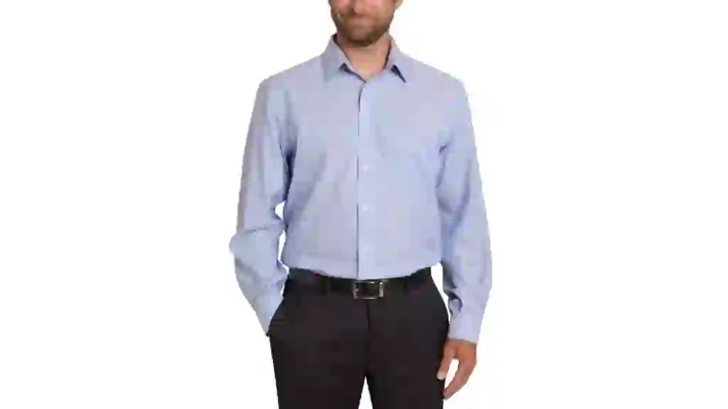 Kirkland Signature Men's Traditional Fit Blue Dress Shirt