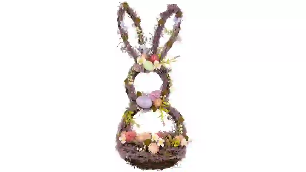 Northlight Floral Grapevine Bunny Shaped Easter Basket Decoration