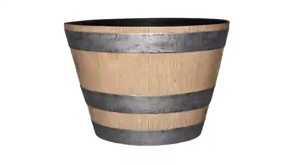 Round Whiskey Barrel Planter