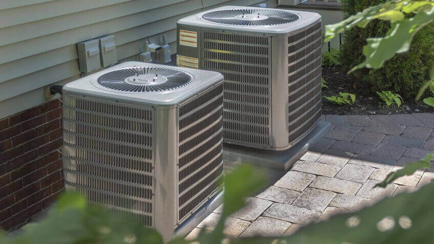 HVAC heating and air conditioning residential units or heat pumps