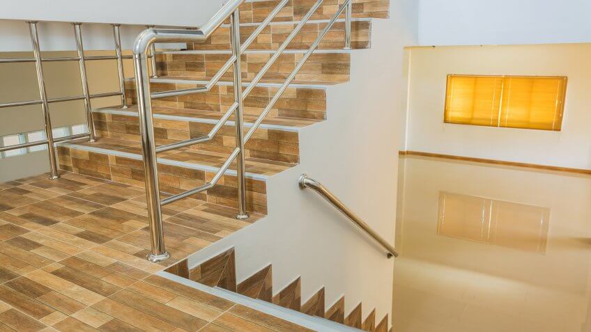interior of modern building with stairs