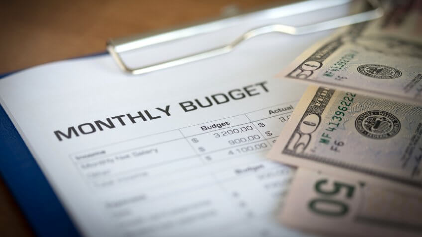 Monthly Budget Plan for Expenses and Money.