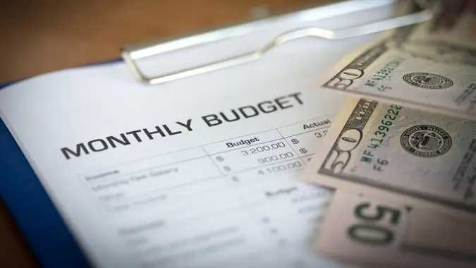 Monthly Budget Plan for Expenses and Money.