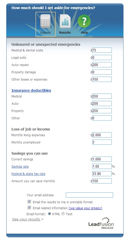 savings planner calculator