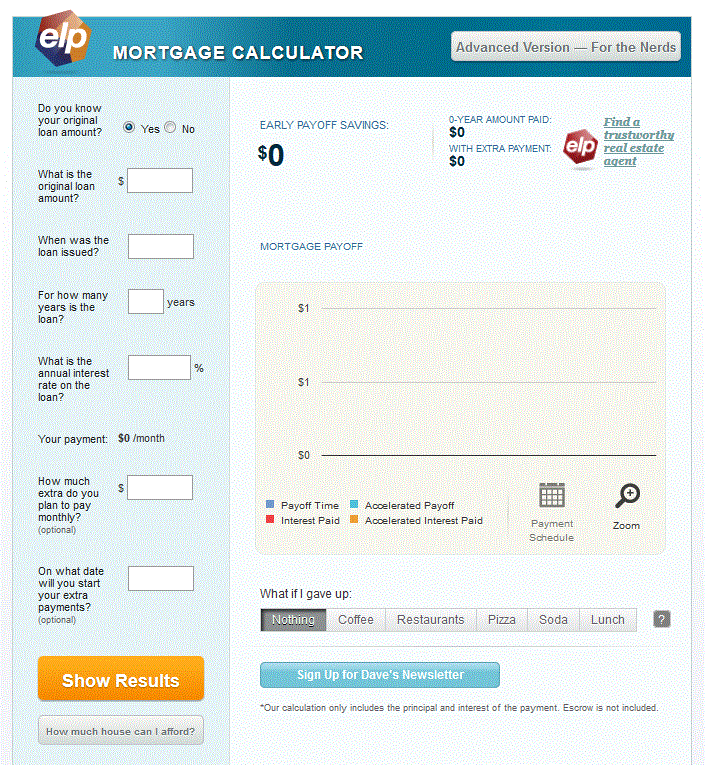 mortgage calculator dave ramsey