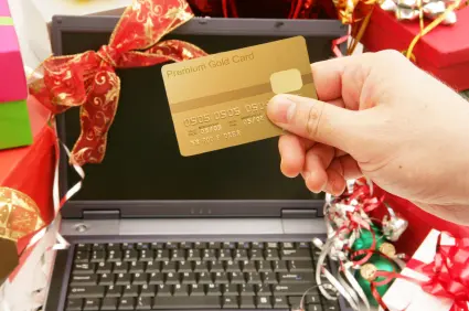 Premium gold credit card during the holidays