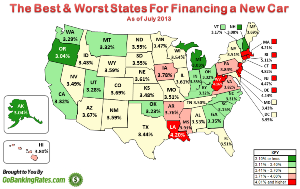 Study: The 10 Best States for Financing a New Car Study: The 10 Best States for Financing a New Car